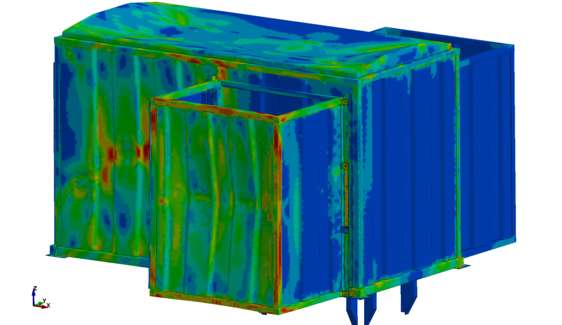 Stress distribution in the container walls